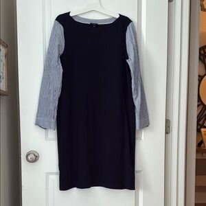 Elegant Navy and Striped Women's Dress